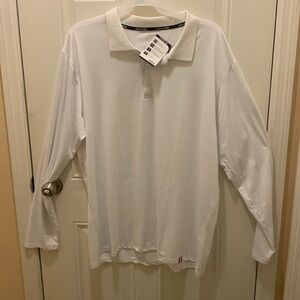 Zity white Speed run long slee man polo shirt Sz 3XL